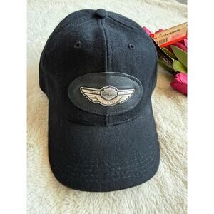 Harley Davidson Black Wool Fitted Cap 100th Anniversary NWT